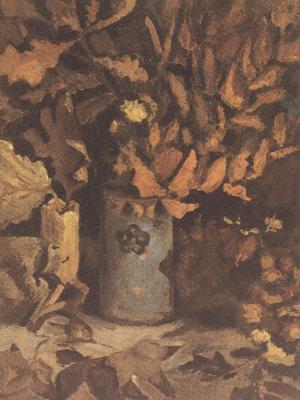 Vincent Van Gogh Vase with Dead Leaves (nn04) oil painting picture